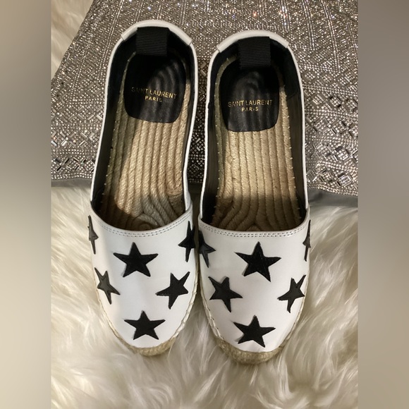 Saint Laurent Shoes - Saint Laurent leather white and black stars size 37